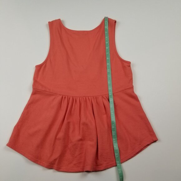 Lucky Brand Coral Twist Knot Front Peplum Tank Top Coral Size Small NWOT - Picture 7 of 8